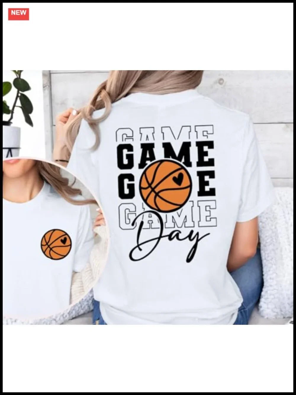 Funny Basketball Mom Graphic T-Shirt Cotton Blend Crew Neck Short Sleeve for